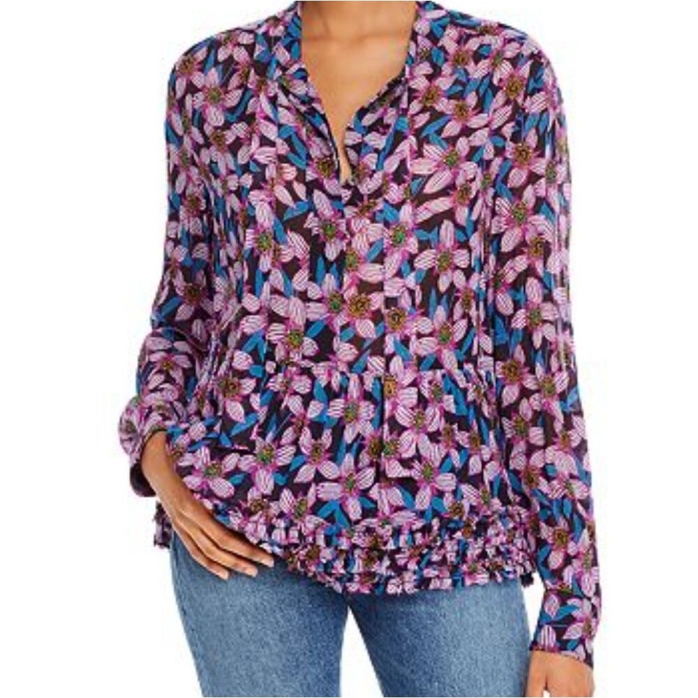 Derek Lam 10 Crosby Ailani Ruffle Hem Top/Blouse